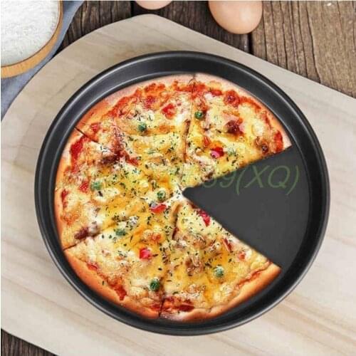 9/10/11/12-Inch Non-Stick Pizza Pan Carbon Steel Pizza Oven Tray Shallow Round Pizza Plate Pan Roasting Tin Baking Tools