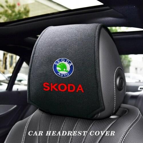 Car Headrest Cover Auto Head Pillow Pillowcase Car Sticker For Skoda Octavia 2 3 Kodiaq Rapid A5 A7 Fabia Karoq Car Accessories