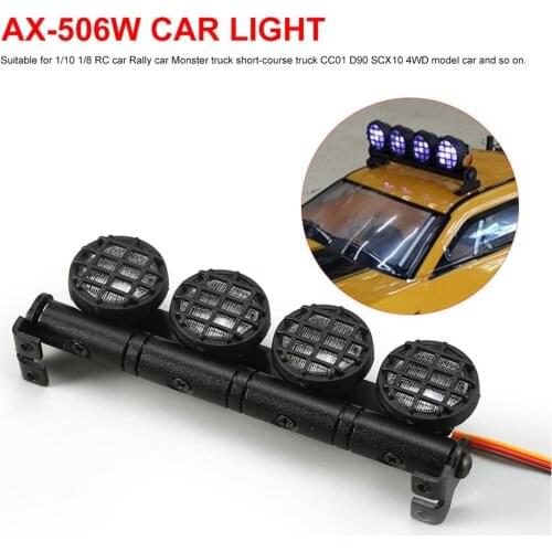 AX-506W Multi-function Ultra Bright Lamp LED Roof Light Bar with 4 Spotlights for 1/10 1/8 RC Car HSP TAMIYA CC01 Axial SCX10