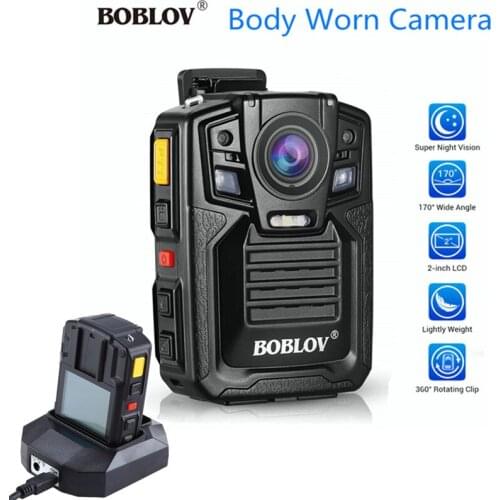 BOBLOV HD66-02 32GB/64GB HD 1296P Mini Camcorder Security Police Body Camera Night Vision Video Recorder Wearable Police camera