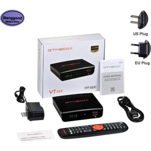 GTMedia Freesat V7 S2X HD FTA Digital Satellite TV Receiver DVB-S2/S Support BissKey 1080P Upgrade Freesat V7S no Wifi Antenna