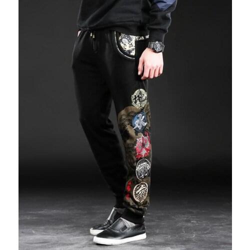 The embroidery japanese designer pants autumn and winter personality fashion brand casual trousers luxury design
