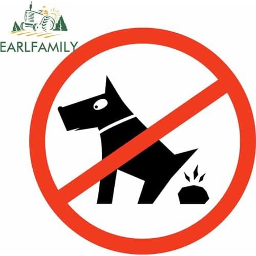 EARLFAMILY 13cm x 12.9cm For Sign Prohibiting Dog Sunscreen Car Stickers Fashion Decal Creative Graphics Car Door Protector