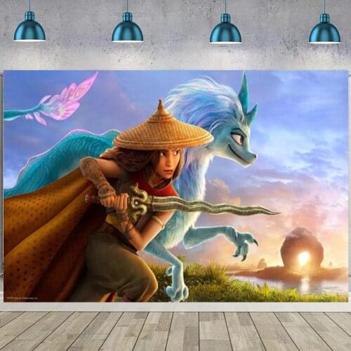 Raya And The Last Dragon Backdrops Kids Happy Birthday Party Custom Photo Background Photocall Prop Childrens Room Wall Banner