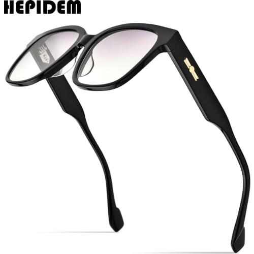 HEPIDEM Acetate Sun Glasses Women 2021 Fashion Transparent Oversize Korean Square Sunglasses for Men Mirrored Nylon Lens Kamil