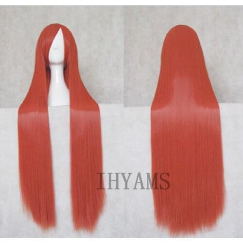 Holo 100cm Long Straight Full Bangs Synthetic Hair Cosplay Wigs + Wig Cap