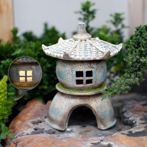 Chinese Artificial Stone Solar Palace Lantern Resin Ornaments Villa Garden Balcony Furnishing Crafts Courtyard Park Accessories