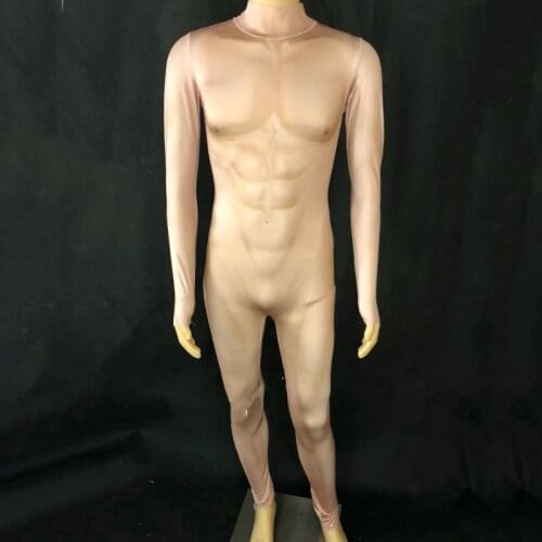 MenS Muscle Print Nude Long Sleeve Jumpsuit Nightclub Bar Male Singer Performance Costume Nightclub Dj Ds Stage Wear DNV12884