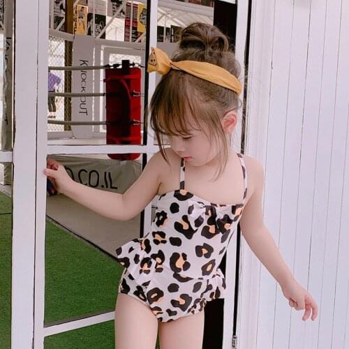 For 1~10Year Girls swimsuit One piece Girls Swimwear High quality Spot pattern Children swimwear Kids Beach wear Bathing suit