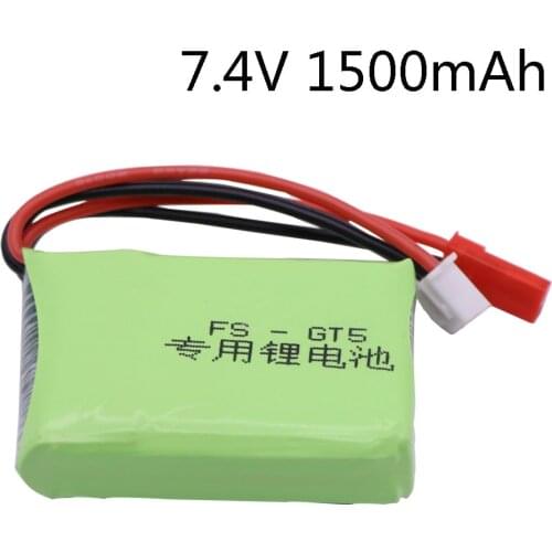 Li-ion Battery for FS GT5 2.4G 6CH Transmitter FPV Racing Drone RC Quadcopter RC toy Parts 7.4V 1500mAh lipo battery JST Plug 2S