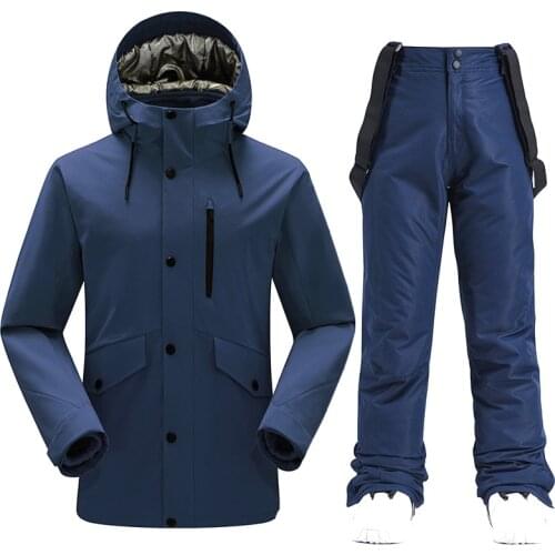 Mens Ski Suit Waterproof Windproof Breathable Ski Jackets Men Winter Thick Warm Snowboard Jacket And Pants Outdoor Snow Suit