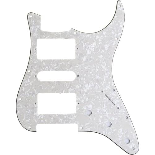 Musiclily Pro 11 Hole HSH Guitar Strat Pickguard for Fender American/Mexican Standard Stratocaster Style, 4Ply Parchment Pearl
