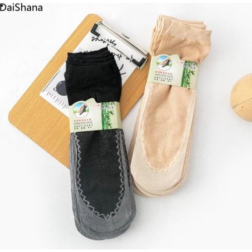 10Pairs High Quality Spring Summer Bamboo Female Short Sock Free Size Women Socks Tink Crystal Transparent Silk Socks Girl Ankle