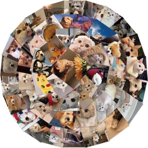 2021 New Super Cute Cute Cat Dog Graffiti Decoration Suitcase Guitar Waterproof Sticker Wholesale