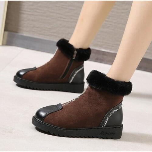 New Women Boots Mid-Calf Down Boots Zipper High Bota Waterproof Ladies Snow Winter Shoes Woman Plush Insole Bota Feminina 2019