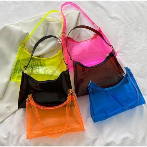 Wholesale Ladies Shoulder Dumpling Purses Jelly Female 2021 Summer Clear Crossbody Bags Transparent Underarm Handbags for Women