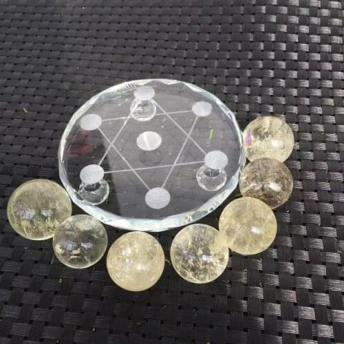 Natural citrine quartz Crystal gemstone sphere Metaphysical chakra healing crystal wholesale 7 star array home decor wholesale