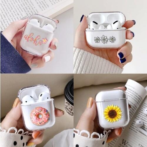 Floral Plants Cute Earphone Case For Apple iPhone Charging Box For AirPods Pro Hard Transparent Protective Cover Skin