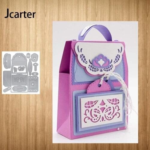 2021 New Foldable Handbag Pattern Metal Cutting Dies Shape Scrapbooking Craft Die Cut Stencil Card Make Mould Sheet Decoration