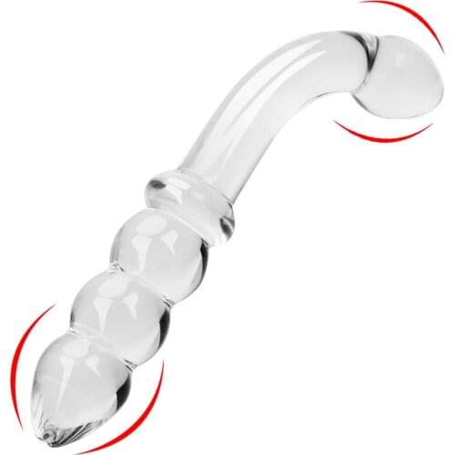 Glass Crystal Butt Plug Anal Dildo Bead Anal Plug Sex Toys for Women Female Masturbation Vagina Stimulation Fake Penis