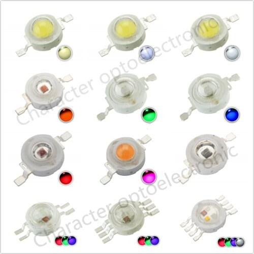 10pcs High Power 3W LED Chip Cool Warm White Natural Red Blue Green Yellow RGB 660nm 445nm IR 730 850 940 UV395 for Spotlight