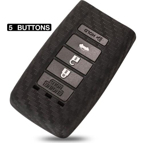 Kutery 10PCS/LOT 5 Buttons Smart Remote Car Key Cover Case Shell Protection Skin For Honda Mugen Acura Carbon Fiber Silicone