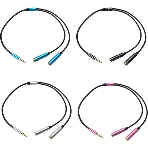 Universal 2 in 1 3.5mm Stereo Audio Male to Female Headset Mic Y Splitter Cable Adapter Connector for Mobile phone k song