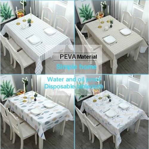 Tablecloth Waterproof and oil-proof non-washing PVC For Kitchen Decorative Dining Table Cover Rectangular Tablecloths Oilcloth