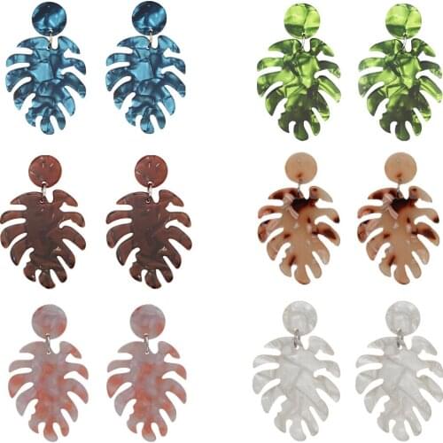 2021 NEW 1pair women Creative Fashion Leaf Acrylic Earrings Jewelry Gift Earrings stud