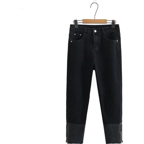 Plus Size XL-4XL Womens Stretchable Black Jeans Casual Solid Slim Denim Pants