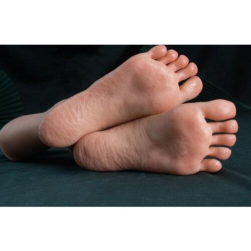 ZISHINE Simulation Foot Model Plantar wrinkles Real Leg Display Nail Art Costume Props Silicone TG3723