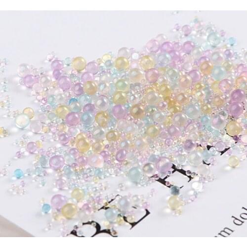 10g/Pack Mini Bubble ball beads 0.4-3mm mixed tiny beads for glass globe silicon mold filler charms DIY Nail Craft Home Decor