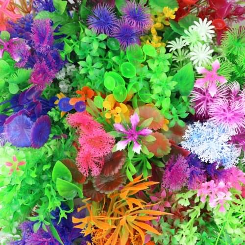 10PC/Set Artificial Water Plant Grass Aquarium Plastic Plants Decorations Fish Tank Aquatic Flower Ornament Landscape Decor