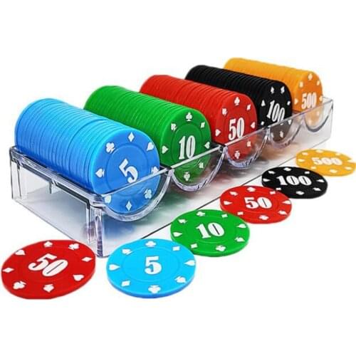 10/pcs Round Plastic Poker Chips 37mm Entertainment Game Value 1 5 10 20 50 100 500 Numbers for Tokens Coins Board Game Chips