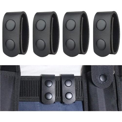 2/4pcs Double Snap Belt Keeper Leather Duty Snap Belt Multifunctional Outdoor Belt Keeper Waist Hanger Buckle Hook Safety Snap