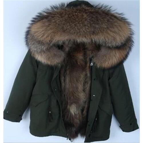 2020 new Men Nature Raccoon Fur Lining Jackets Real Fur Coat Winter Jacket Real Raccoon Fur Hooded Coat