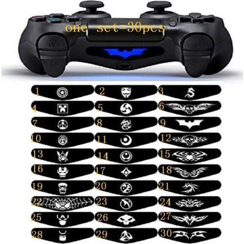 30pcs=1set sticker For PlayStation 4 PS4 slim pro LED Light Bar Cover Decal Skin Sticker Controller Led Lightbar Film Stickers