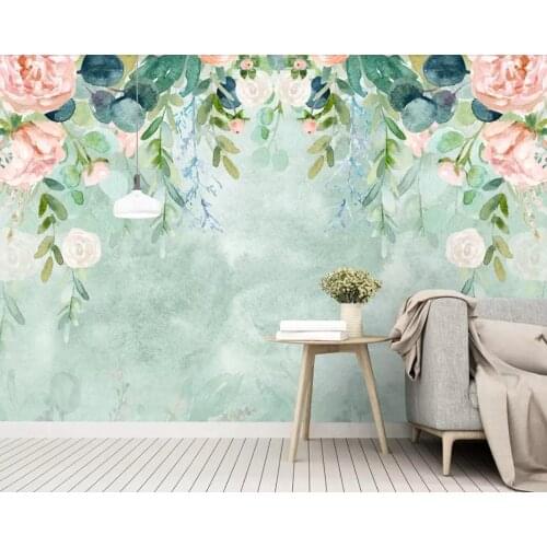 Hand painted watercolor flower 3d wallpaper papel de parede,living room TV wall bedroom wall papers home decor restaurant mural