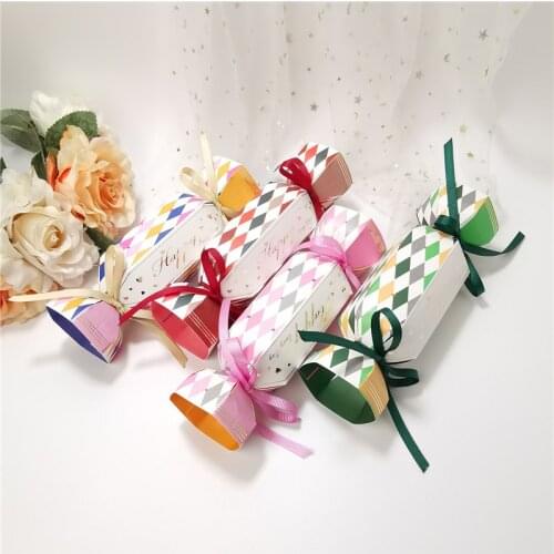 5pcs Multicolor Wedding Favor Box and Bags Sweet Gift Candy Bar Dragee Boxes for Baby Shower Birthday Guests Favors Bonbonniere