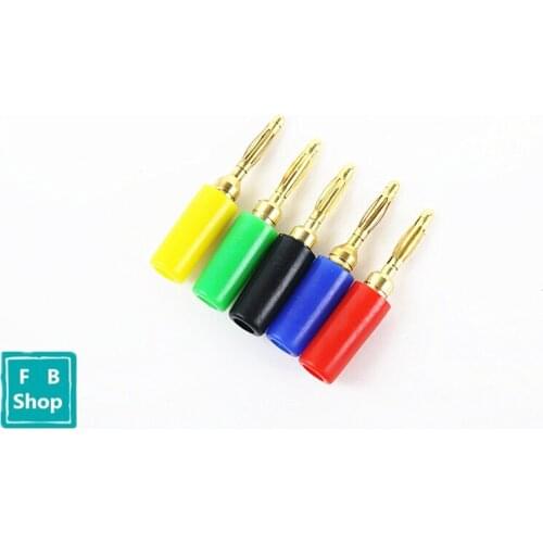 5pcs Pure Copper Plated Gold 2mm banana plug high insulation panel plug 2mm lantern head K2 test banana plug