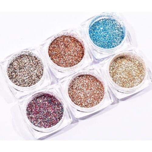 6Jars Nail Art Glitter Mermaid Hexagon Unicorn Chunky Holographic AB Color Set Flakies DIY Manicure Decoration Nail Sequins #HU4