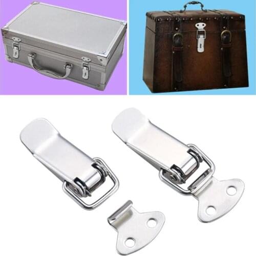 6Pcs Spring Loaded Suitcase Chest Tool Box Locking Toggle Latch Hasp Lock Hardware AA