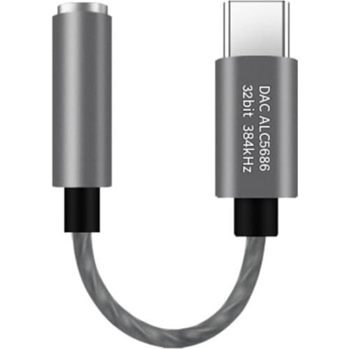USB Type C to 3.5mm Earphone Jack DAC Adapter 32Bit 384KHz Realtek ALC5686 USB to 3.5mm for SAMSUNG Smartphone