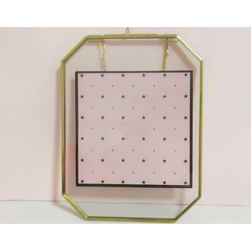 Antique Golden Glass Picture Frame Two Sided Photo Frames Artwork Display