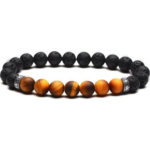 Tiger Eye Volcanic Stone Bracelet Man Fashion Women Gift For Bracelets