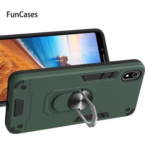 Smartphone Cases For Xiaomi etui Redmi 7A With Car Holder Shockproof Armor Soft TPU Cover sFor Xiaomi Redmi ajax 7A Bag Etui