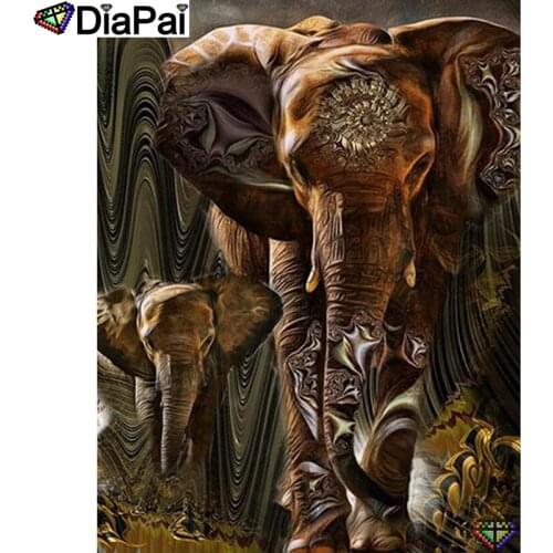 DIAPAI 5D DIY Diamond Painting 100% Full Square/Round Drill "Animal elephant" Diamond Embroidery Cross Stitch 3D Decor A23213