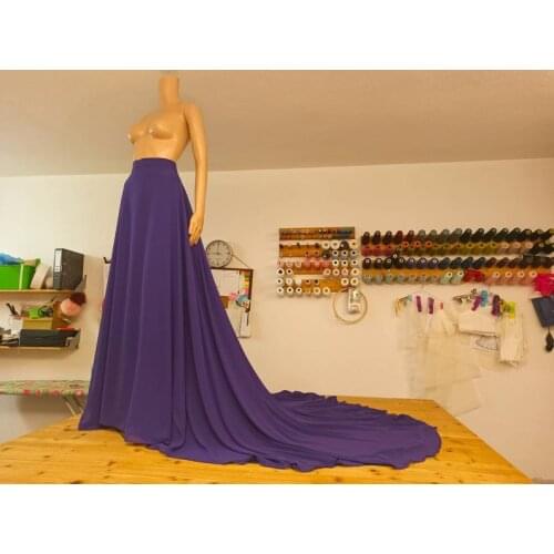 Long Chiffon Skirt With Sweep Train,Wedding SKirt,bridesmaids skirts custom size
