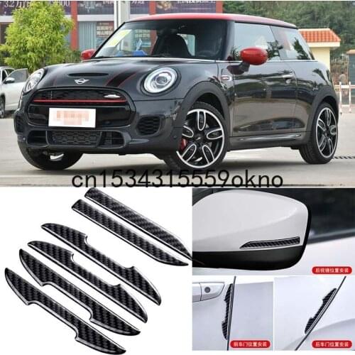 For Mini Car Side Door Edge Mirror Guard Bumper Trim Protector Stickers 6Pcs