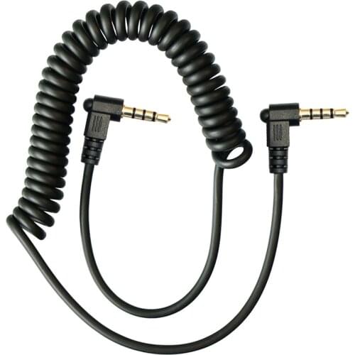 Two 90 Degree Angled Elbow Spring Coiled 3.5mm Male to Male Stereo Audio AUX Cable for Car AUX